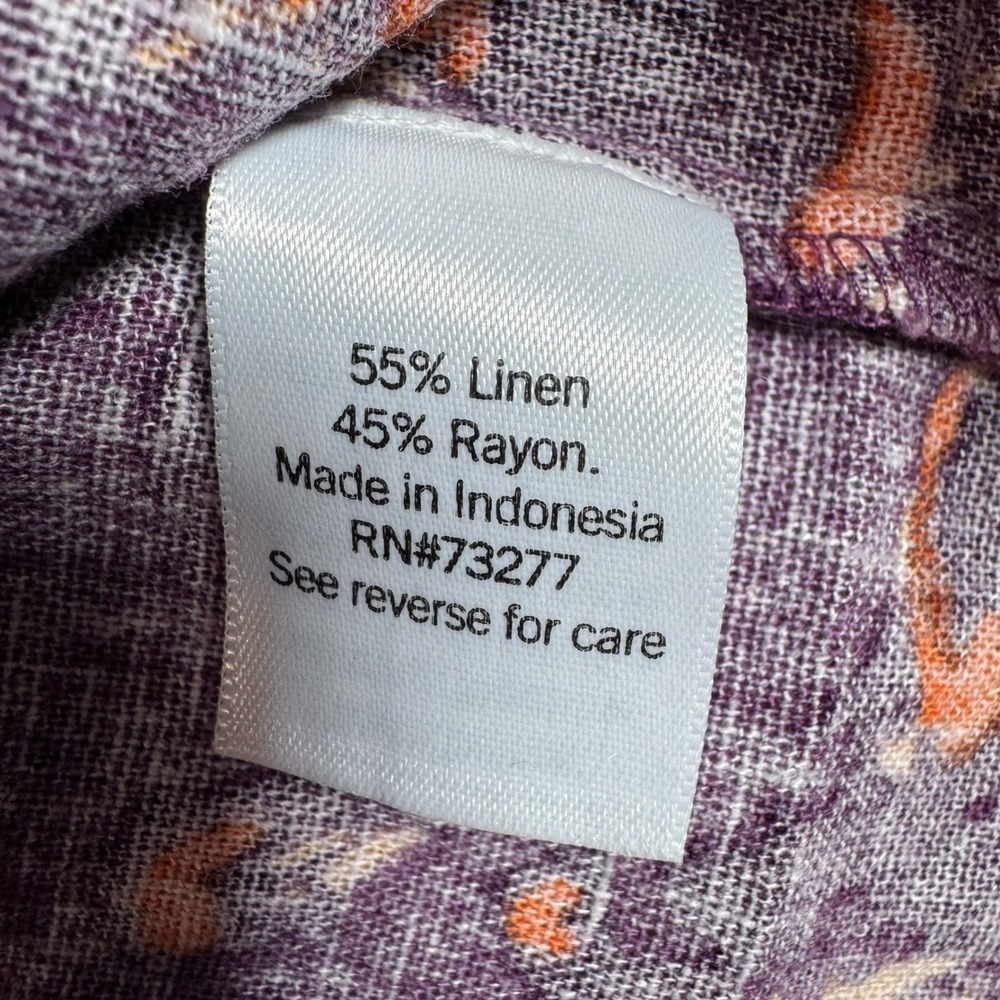 Sonoma Goods For Life Purple Floral Linen Blend Sleeveless Tiered Dress XL - Picture 5 of 9